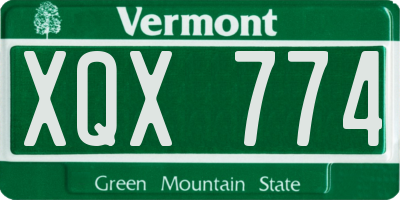 VT license plate XQX774