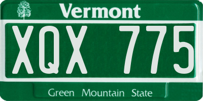 VT license plate XQX775