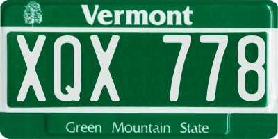 VT license plate XQX778