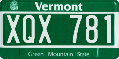 VT license plate XQX781