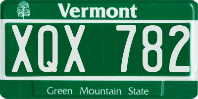 VT license plate XQX782