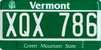 VT license plate XQX786