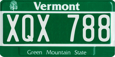 VT license plate XQX788