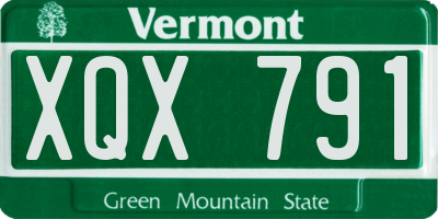 VT license plate XQX791