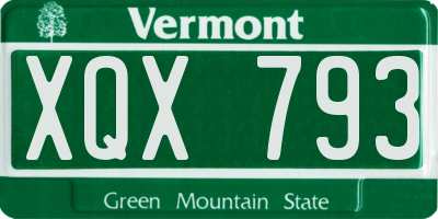 VT license plate XQX793