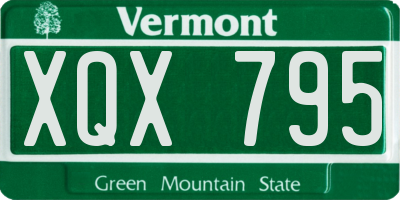VT license plate XQX795