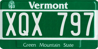 VT license plate XQX797