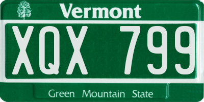 VT license plate XQX799