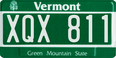 VT license plate XQX811