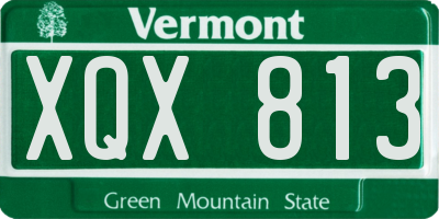 VT license plate XQX813
