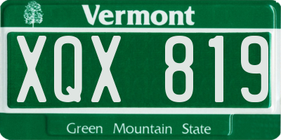 VT license plate XQX819