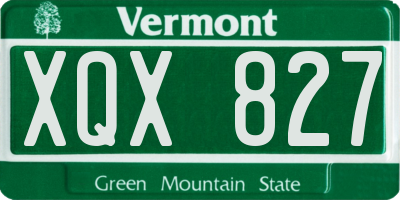 VT license plate XQX827