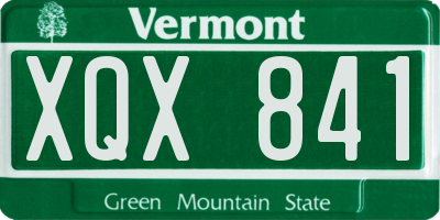 VT license plate XQX841