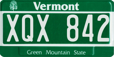 VT license plate XQX842