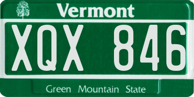 VT license plate XQX846