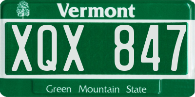 VT license plate XQX847