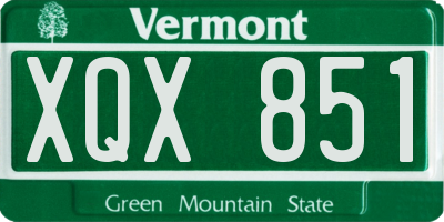 VT license plate XQX851