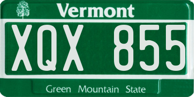 VT license plate XQX855