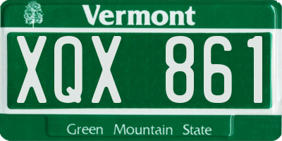 VT license plate XQX861