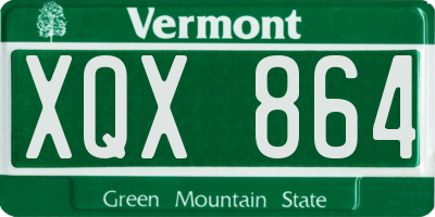 VT license plate XQX864