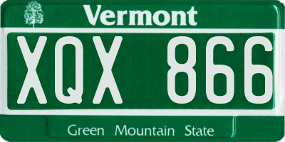 VT license plate XQX866