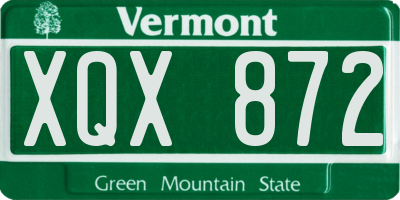 VT license plate XQX872