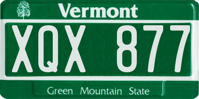 VT license plate XQX877