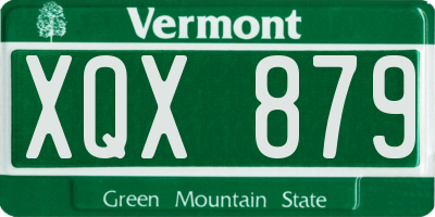 VT license plate XQX879