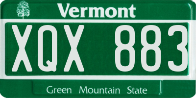 VT license plate XQX883
