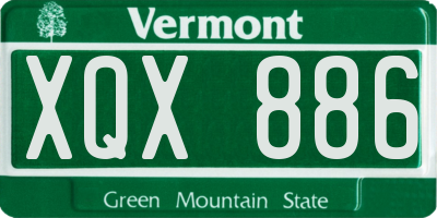 VT license plate XQX886