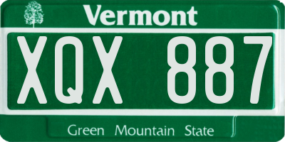 VT license plate XQX887