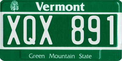 VT license plate XQX891