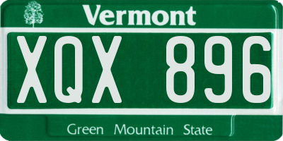 VT license plate XQX896