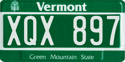VT license plate XQX897
