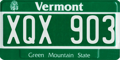 VT license plate XQX903