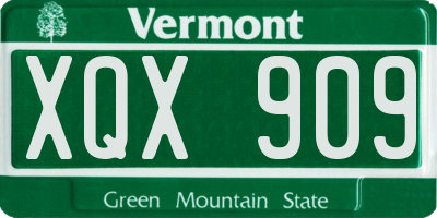 VT license plate XQX909