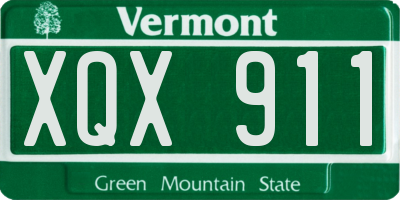 VT license plate XQX911