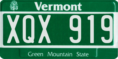 VT license plate XQX919