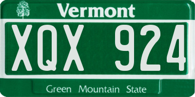 VT license plate XQX924