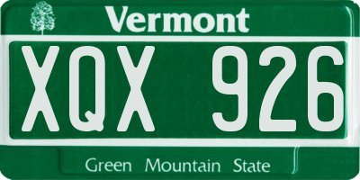 VT license plate XQX926