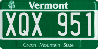 VT license plate XQX951