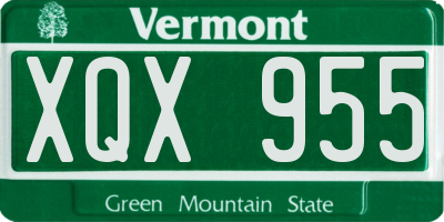 VT license plate XQX955