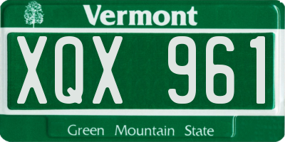 VT license plate XQX961