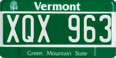 VT license plate XQX963