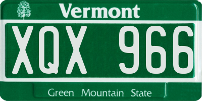 VT license plate XQX966