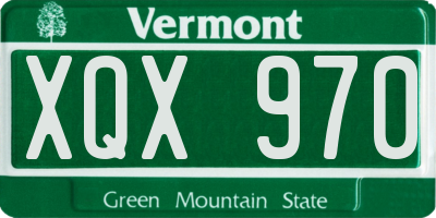 VT license plate XQX970