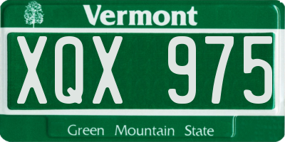VT license plate XQX975