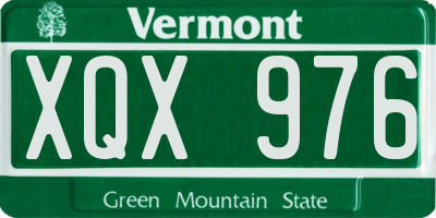 VT license plate XQX976