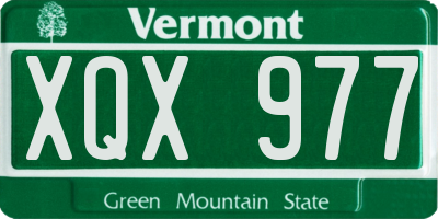VT license plate XQX977