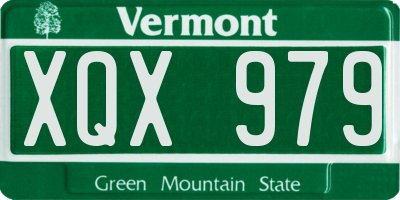 VT license plate XQX979